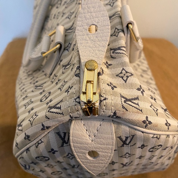 Louis Vuitton Croisette Speedy 30 Bleu Mini Lin Satchel - Picture 14 of 14
